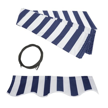 ALEKO Awning Fabric Replacement for Retractable 8 x 6.5 Ft Awning Blue and White FAB8X6.5BLUWT03-UNB